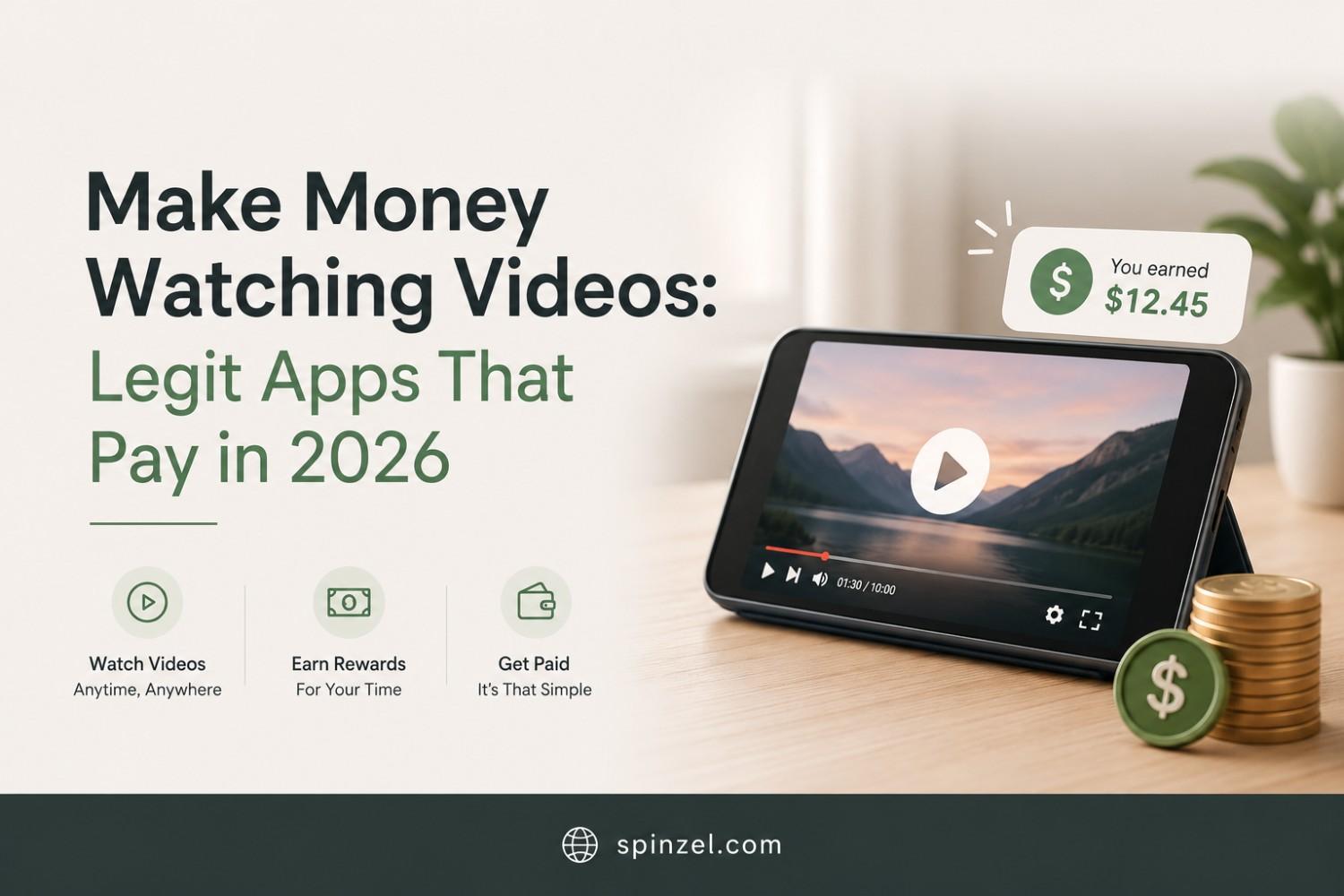 Make money watching videos using top reward apps shown with mobile earnings and payouts in 2026